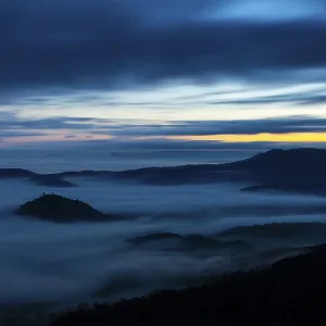 Inversion weather, fog, dawn, autumn
