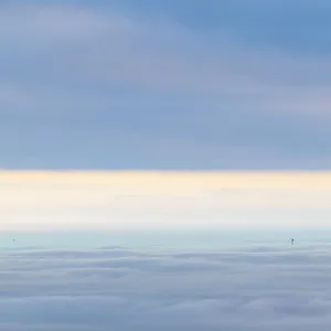 Inversion weather, fog, sunrise