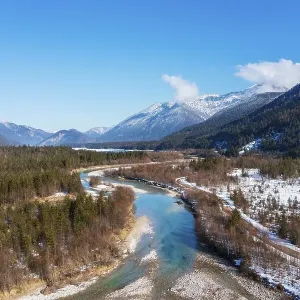 Isar at the Sylvensteinsee, near Lenggries Isar at the Sylvensteinsee, near Lenggries
