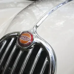 Front side of a Jaguar XK 140, classic car