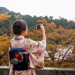 Japanese woman dressed with kimono