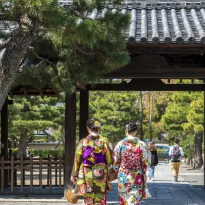 Japanese women dressed with kimono
