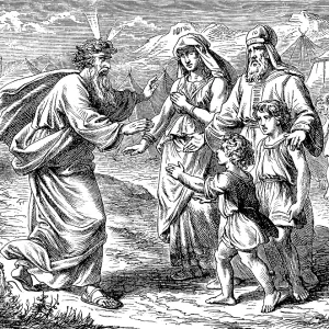 Jethro Unites Moses with His Family, 1877 Print