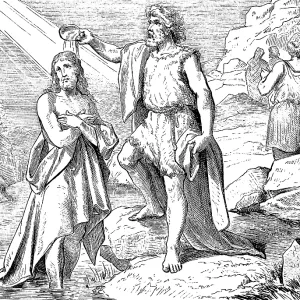 John the Baptist Baptizes Jesus, 1877 Print John the Baptist Baptizes Jesus, 1877 Print
