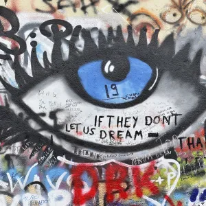 John Lennon wall, graffiti, Prague, Czech Republic John Lennon wall, graffiti, Prague, Czech Republic