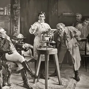 Joseph von Fraunhofer demonstrating the spectroscope