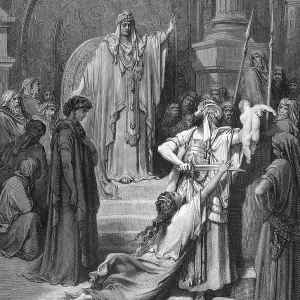 The Judgment of King Solomon, cuts the living child into two parts