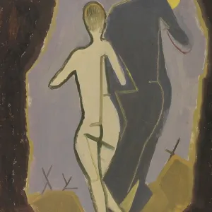 Femme et Ombre, 1944, peinture d'expressionnisme de Karl Christian Ludwig Hofer.