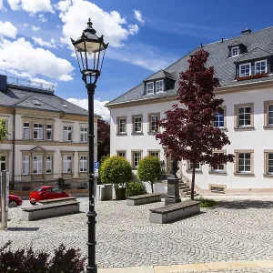 Karlsplatz with Adam Ries monument in Annaberg