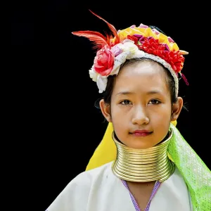Kayan hill tribe girl, Chiang Mai, Thailand, Asia Kayan hill tribe girl, Chiang Mai, Thailand, Asia