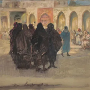 Kazimierz Stabrowski Print: Street Scene in Kairouan (1915)