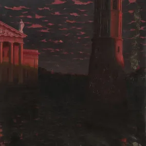 Kazimierz Stabrowski Print: Vilnius Cathedral Bell Tower (1904)