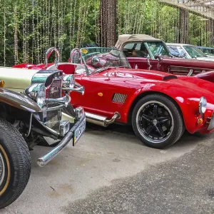 Kharkiv, Ukraine 07.15.2020. Exhibition of the vintage retro cars in Feldman's ecopark in Kharkiv