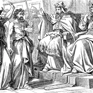 Kings Jehoshaphat and Ahab interrogate the prophets