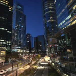 La defense skyline at blue hour La defense skyline at blue hour