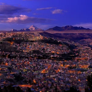 La Paz during the blue hour with the Andes Mountains La Paz during the blue hour with the Andes Mountains