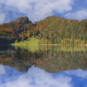 Lake Alatsee in autumn, Ostallgau