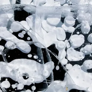 Lake Baikal in winter, ice forms