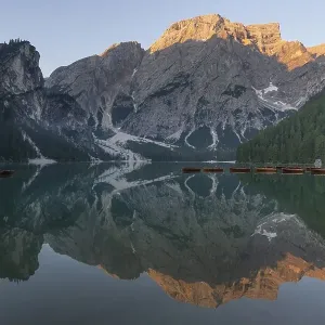 Lake Braies at sunrise, Lake Braies