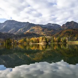 Lake Kochel in autumn, Alpine foothills Lake Kochel in autumn, Alpine foothills