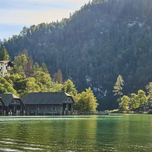 Lake Koenigssee in autumn, Alps Lake Koenigssee in autumn, Alps