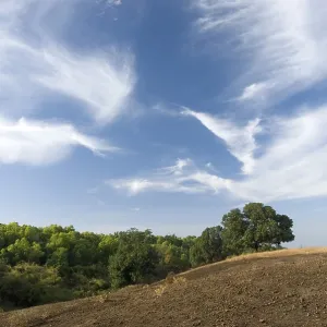 Landscape of brown earth and beautiful dark blue sky with white clouds at Chikhaldara Landscape of brown earth and beautiful dark blue sky with white clouds at Chikhaldara