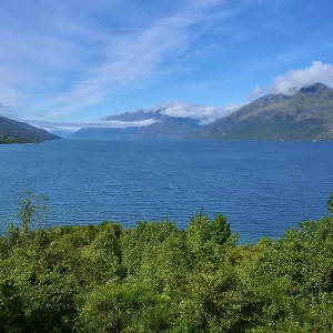 Landscape with lake and mountains