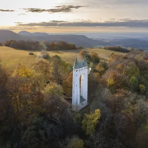 Landscape photograph of the Schonberg Tower in Golden Autumn