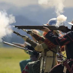 Lansquenets, foot soldiers shooting guns
