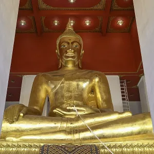Large golden Buddha in lotus position Large golden Buddha in lotus position