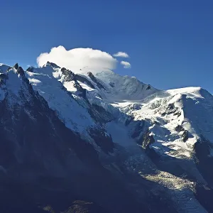 From left snow-covered Aiguille du Midi From left snow-covered Aiguille du Midi