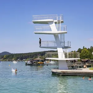 Lido Seewalchen, with Schafberg