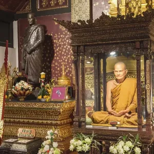 Life-like statue of a revered monk