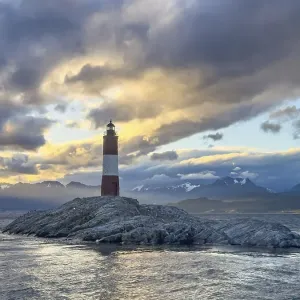 Lighthouse Faro Les Eclaireurs at sunset