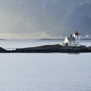 Lighthouse Flavaer on the island Varholmen Lighthouse Flavaer on the island Varholmen