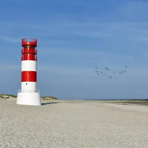 Lighthouse Helgoland dune on the south beach Lighthouse Helgoland dune on the south beach