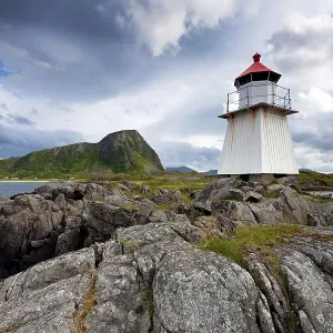 Lighthouse in Hov with cloudy sky