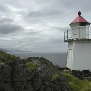 Lighthouse near Unnstad Vestvagoya Lofoten Norway