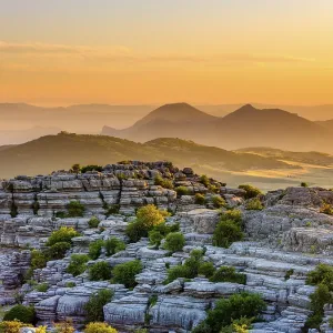 Limestone rock formations at sunset Limestone rock formations at sunset