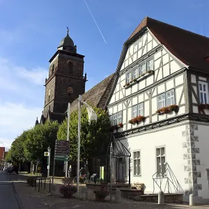 Listed half-timbered house in the historic old town