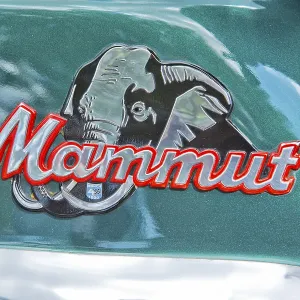 The logo on the motorcycle tank of the Munch 4 Mammut TTS-E