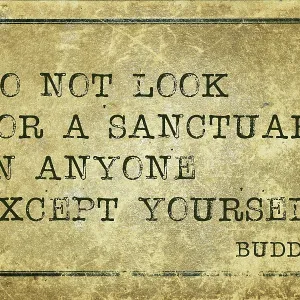 Grunge Vintage Print: Buddha Quote