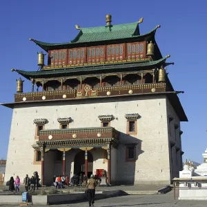Main Tempel Magjid Janraisig Sum Gandan Monastery Ulaan-Baatar Mongolia<br> Main Tempel Magjid Janraisig S