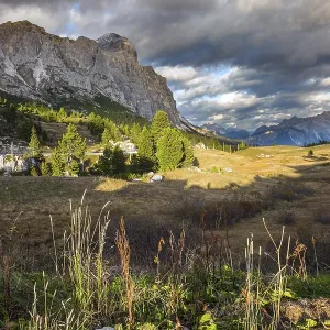 The majestic Alps. Picturesque valley among the mountains The majestic Alps. Picturesque valley among the mountains