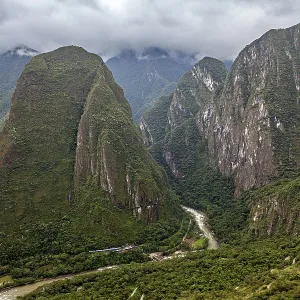 Majestic mountains with impressive river
