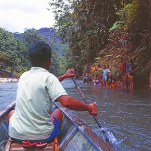 Malaysia: Paddling on a River in Borneo Sarawak Towards the Indigenious Head Hunters Malaysia: Paddling on a River in Borneo Sarawak Towards the Indigenious Head Hunters