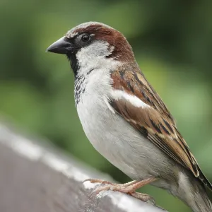 Male House Sparrow Print - Perched on a Fence Male House Sparrow Print - Perched on a Fence