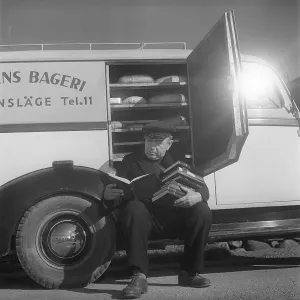 Malmö City Library's Book Bus in Lerhamn, 1951 Print