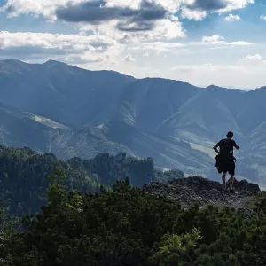 Man on the hill in Small Fatra mountains in Slovakia