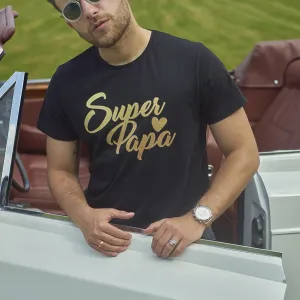 Man leaning on a white convertible wearing a black shirt and sunglasses in a field